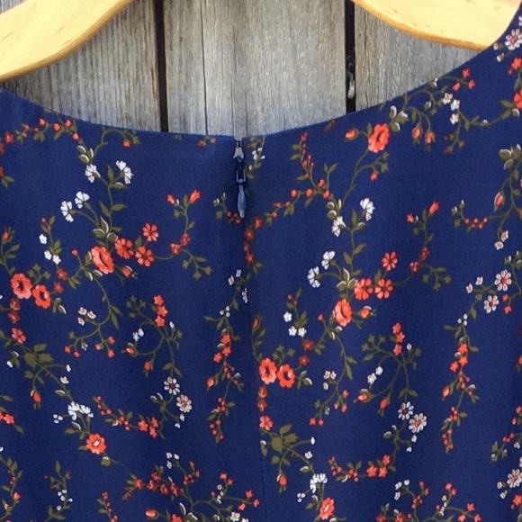 NWT Madewell Silk Boatneck Pintuck Dress Moonless Blue Floral 12 - Picture 9 of 11